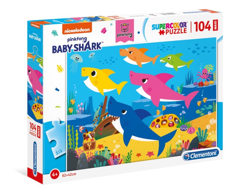 Baby Shark 104 db-os Szuperszínes puzzle - 1. Kép