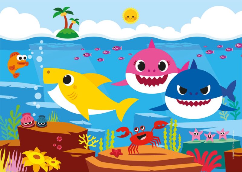 Baby Shark - 2 az 1-ben (2x20 db-os) Szuperszínes puzzle - 2. Kép