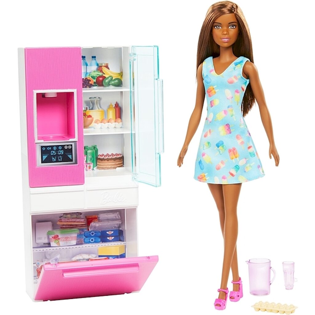 Barbie: Hűtőszekrény barna bőrű Barbie babával - 3. Kép