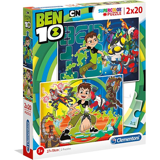 Ben Ten - 2 az 1-ben (2x20 db-os) Szuperszínes puzzle - 1. Kép