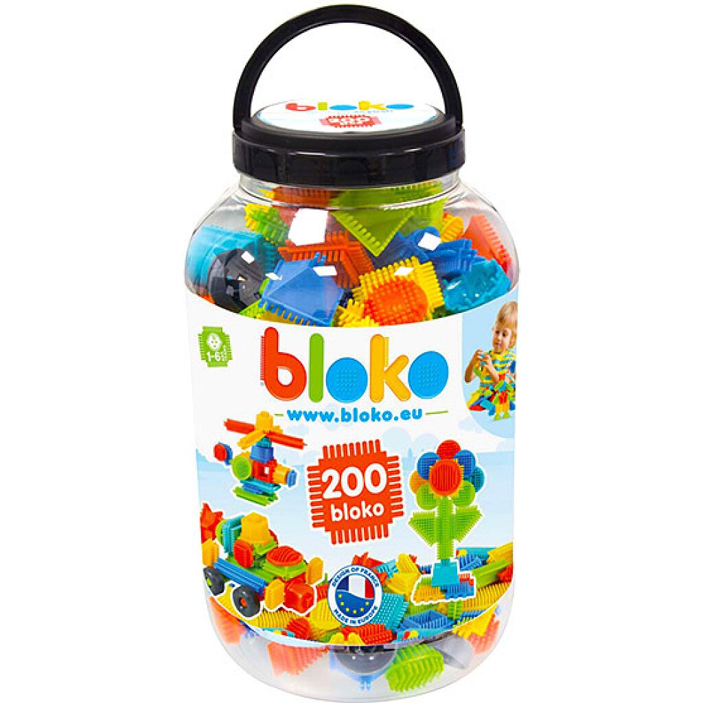 Bloko: tüskés építőjáték 200 darabos készlet műanyag flakonban - 1. Kép