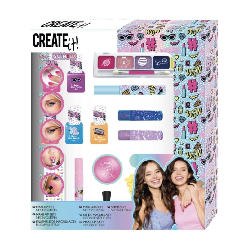 Canenco Create It! Make-Up szett neon és csillámló színekkel - 1. Kép