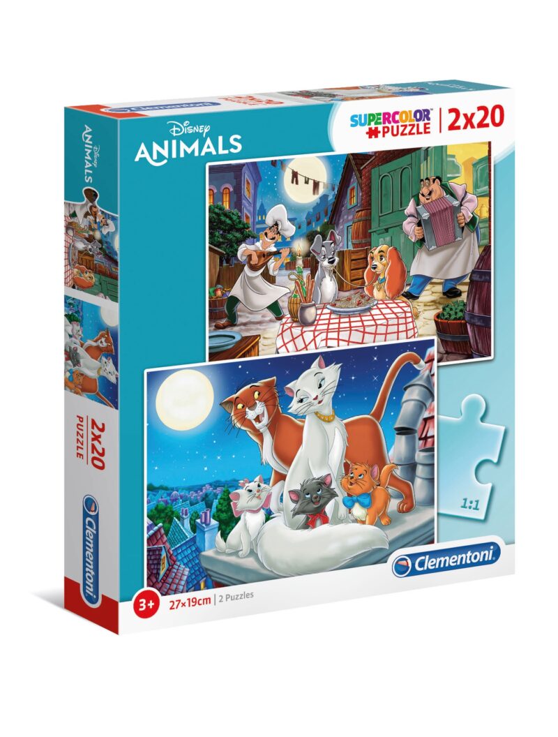 Disney állatok 2 az 1-ben (2x20 db-os) Szuperszínes puzzle - 1. Kép