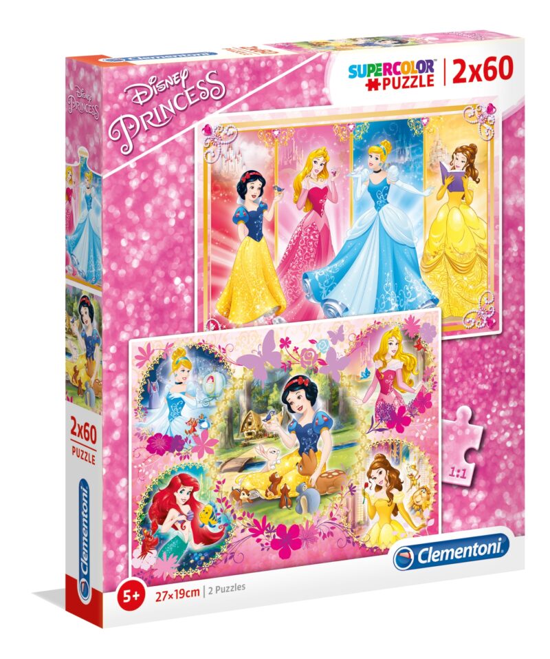 Disney hercegnők - 2 az 1-ben (2x60 db-os) Szuperszínes puzzle - 1. Kép