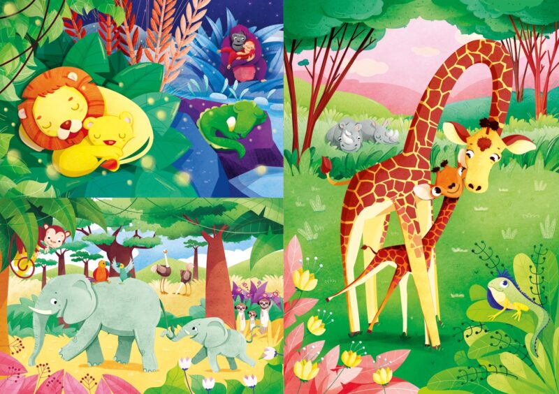 Dzsungel barátok 3 az 1-ben (3x48 db-os) Szuperszínes puzzle - 2. Kép