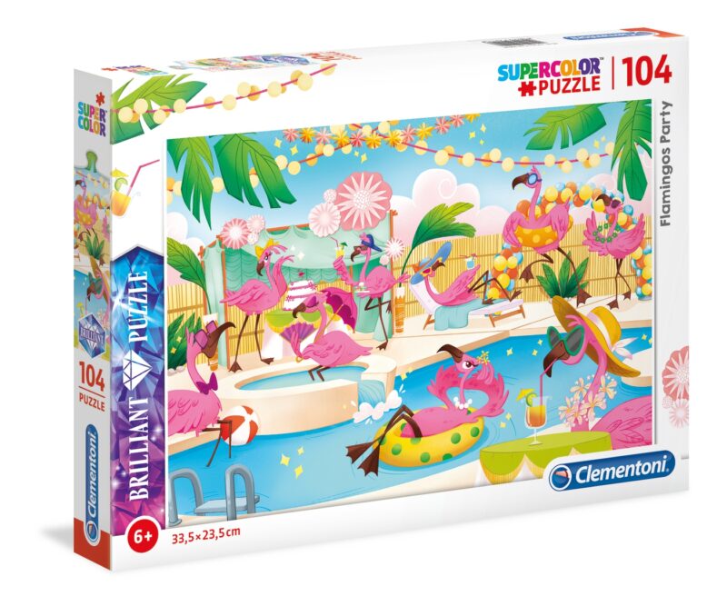 Flamingók - 104 db-os csillogó puzzle - 1. Kép