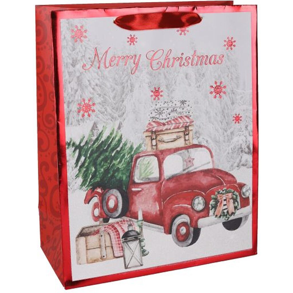 Merry Christmas autós ajándéktasak - 18 x 23 cm - 1. Kép