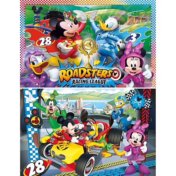 Mickey és a sportkocsis versenyzők - 2 az 1-ben (2x20 db-os) Szuperszínes puzzle - 2. Kép