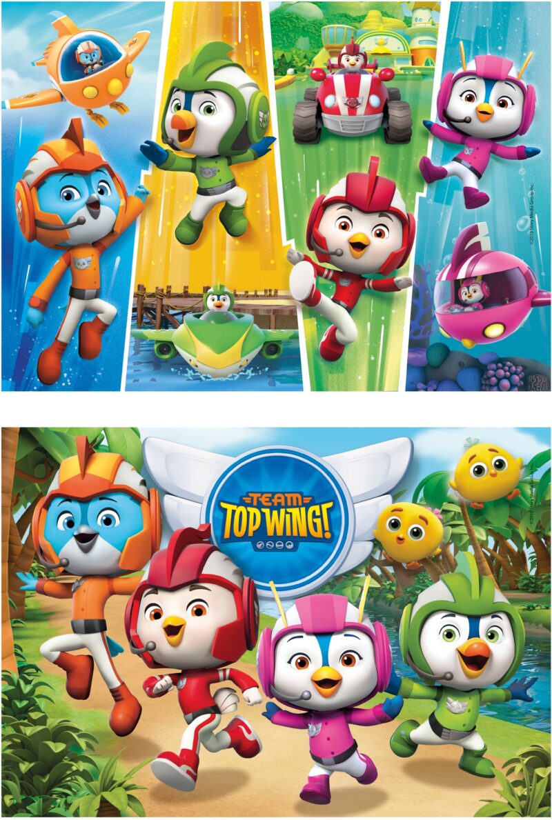 Nickelodeon: Szuper szárny (Top Wing) 2 az 1-ben (2x60 db-os) Szuperszínes puzzle - 2. Kép