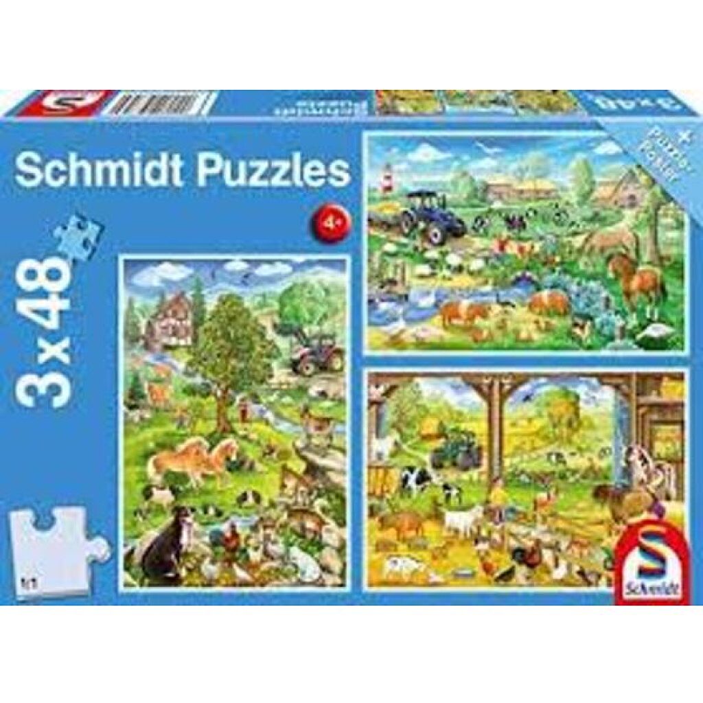 Schmidt : Farm és tanyavilág 3 x 48 db-os puzzle - 1. Kép