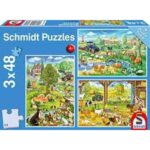 Schmidt : Farm és tanyavilág 3 x 48 db-os puzzle - 1. Kép