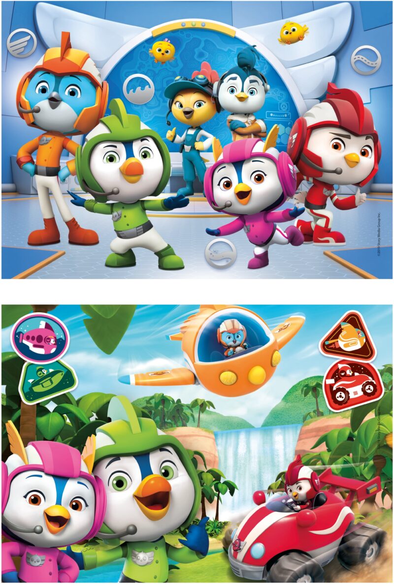 Nickelodeon: Szuper szárny (Top Wing) 2 az 1-ben (2x20 db-os) Szuperszínes puzzle - 2. Kép