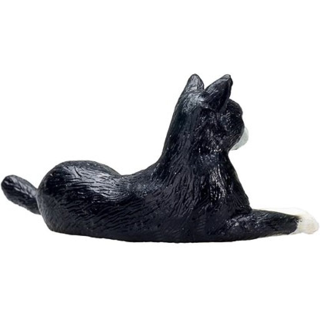 Macska fekvő fekete-fehér S - Kép 2