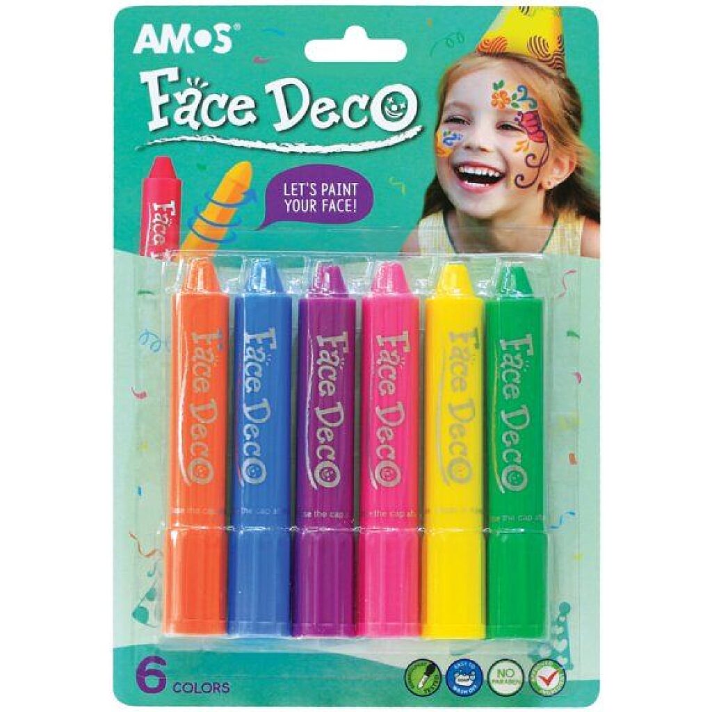 Amos: Pasztel arcfesték - 6 színű - 1. Kép