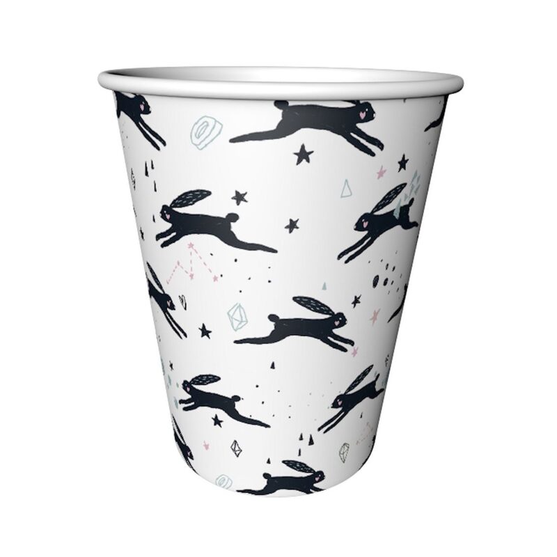 Bolondos nyuszi mintás papír pohár 6 darabos szett - 240 ml - 1. Kép