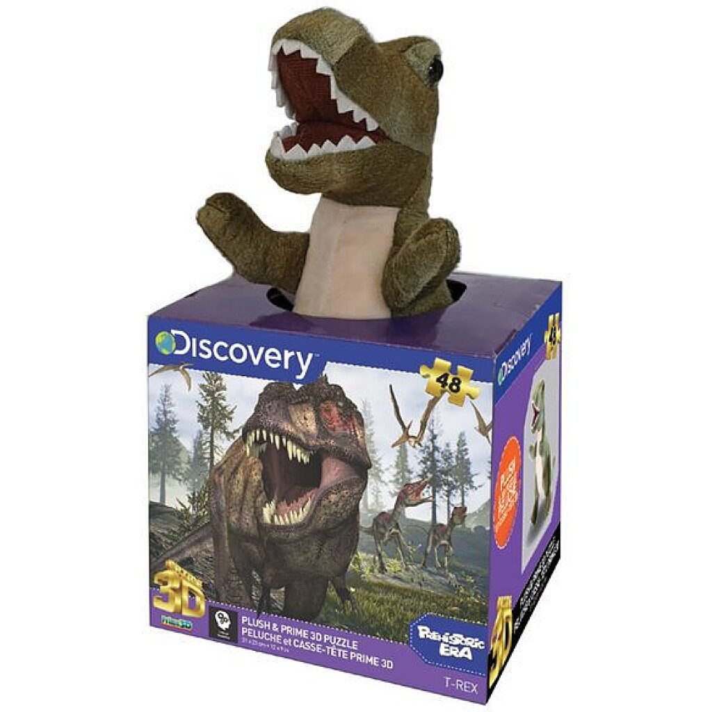 Discovery Channel: Tyrannosaurus 48 darabos 3D puzzle plüss játékkal - 1. Kép