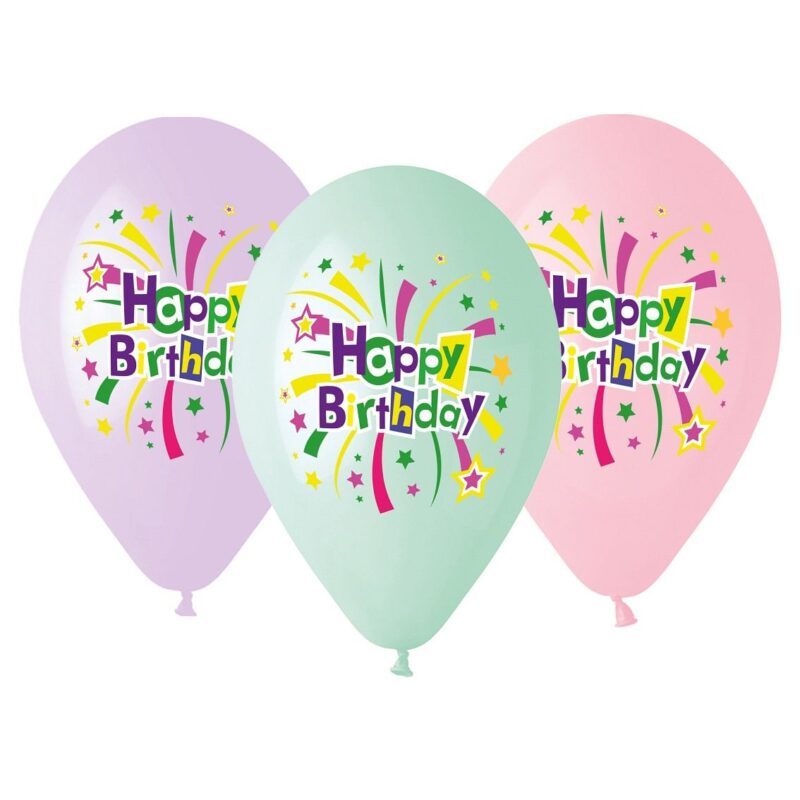 Happy Birthday feliratos prémium hélium lufi csomag - 5 db - 1. Kép