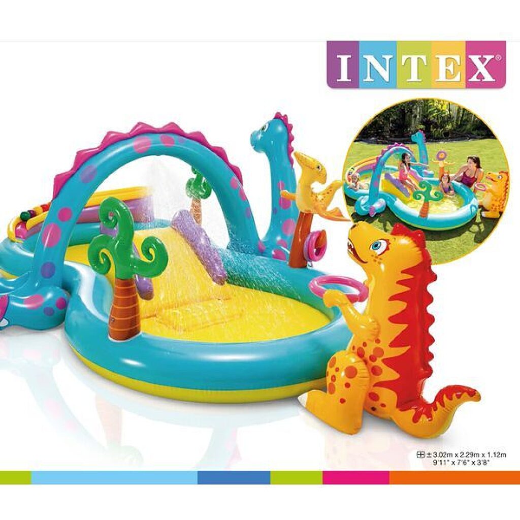 Intex: Dínós gyermek élménymedence - 302 x 229 x 112 cm - 1. Kép