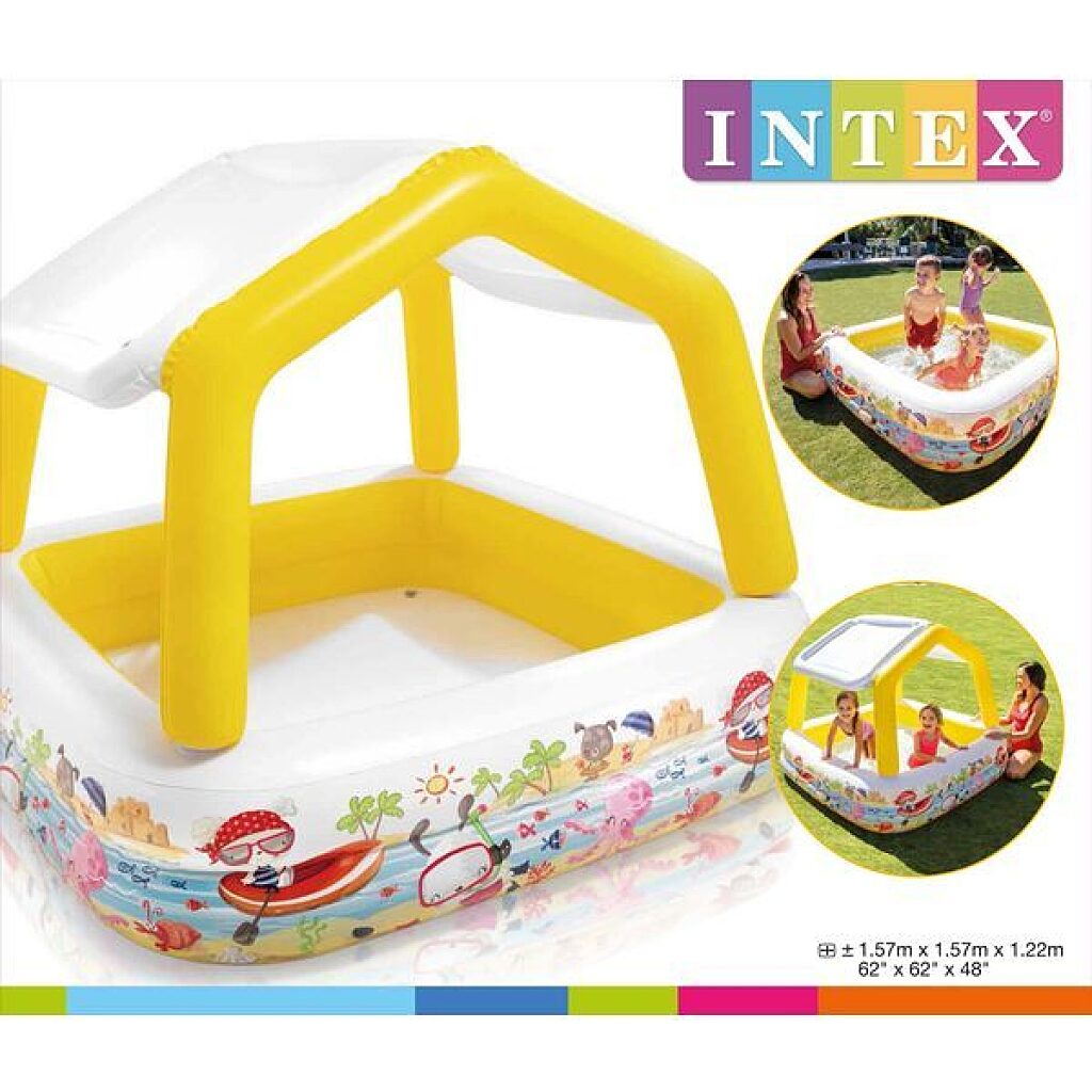 Intex: Gyermek pancsoló árnyékolóval - 157 x 157 x 122 cm - 1. Kép