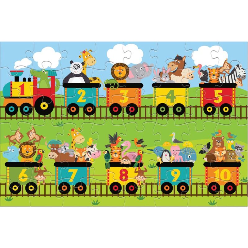 Luna: Vonat számokkal óriás padló puzzle - 48 darabos - 2. Kép