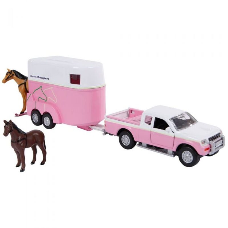 Pink Mitsubishi L200 lószállító - 27 cm - 1. Kép