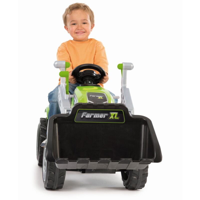 Smoby: Max Green traktor utánfutóval és emelőkanállal - zöld - 4. Kép