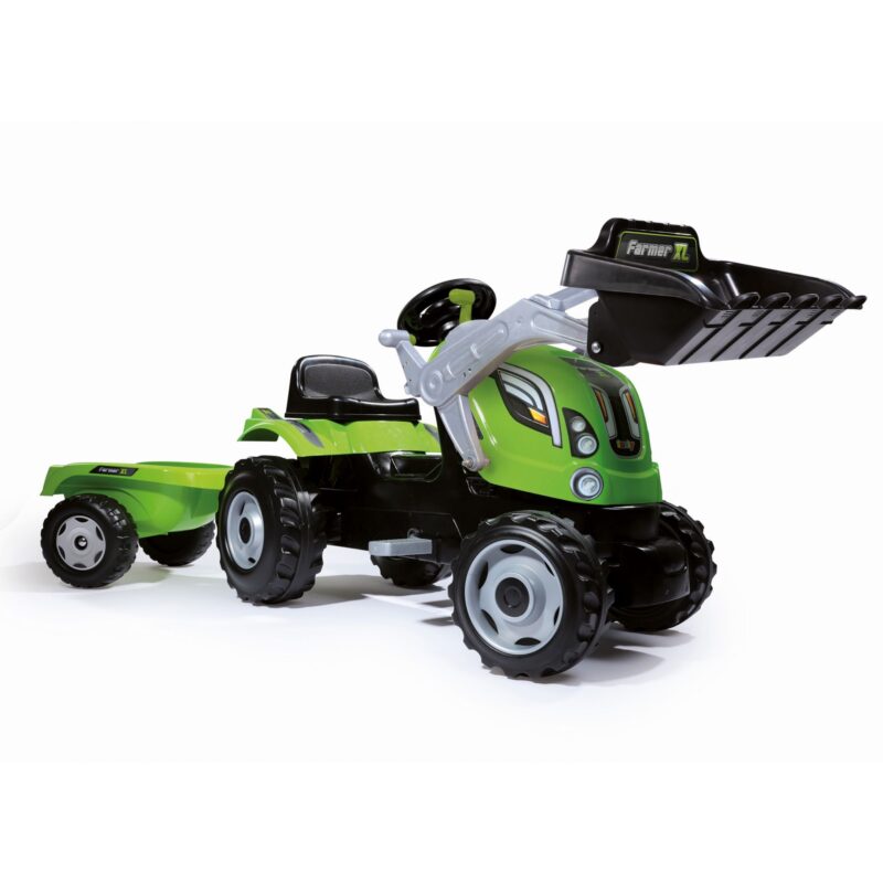 Smoby: Max Green traktor utánfutóval és emelőkanállal - zöld - 1. Kép