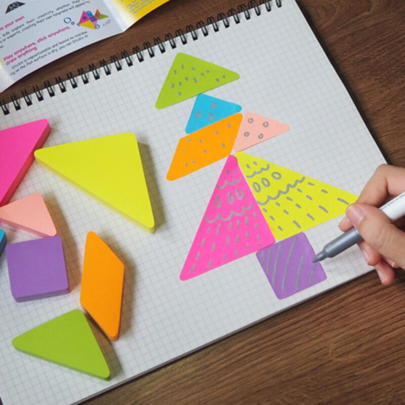 Stick'n: Tangram öntapadó tömb - neon szín - 3. Kép