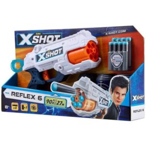X-Shot Excel Reflex 6 lövetű szivacslövő fegyver, célpont dobozzal 1