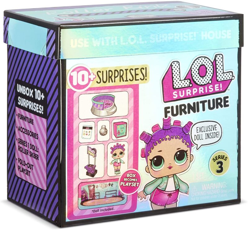 L.O.L Surprise Furniture 3. széria : Roller Pink játékszett, babával és bútorokkal - görkoripálya 2