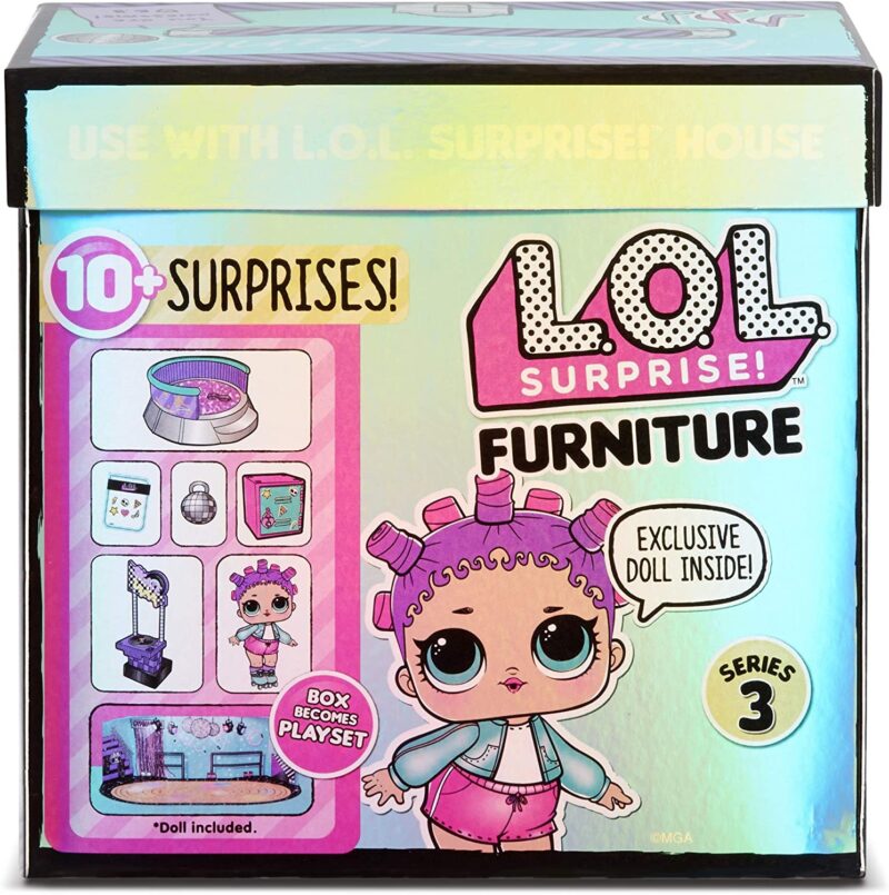 L.O.L Surprise Furniture 3. széria : Roller Pink játékszett, babával és bútorokkal - görkoripálya 1