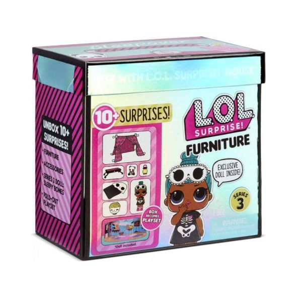 L.O.L Surprise Furniture 3. széria : Sleepover játékszett, babával és bútorokkal - ottalvós buli 1