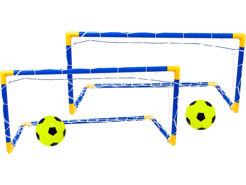 Műanyag focikapu készlet két labdával és pumpával - 1. Kép