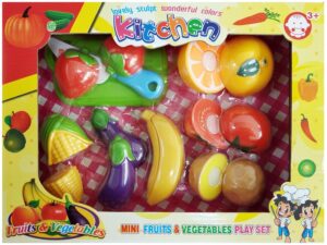 Műanyag vágható gyümölcs és zöldség 14 darabos készlet Szerepjáték - 1. Kép