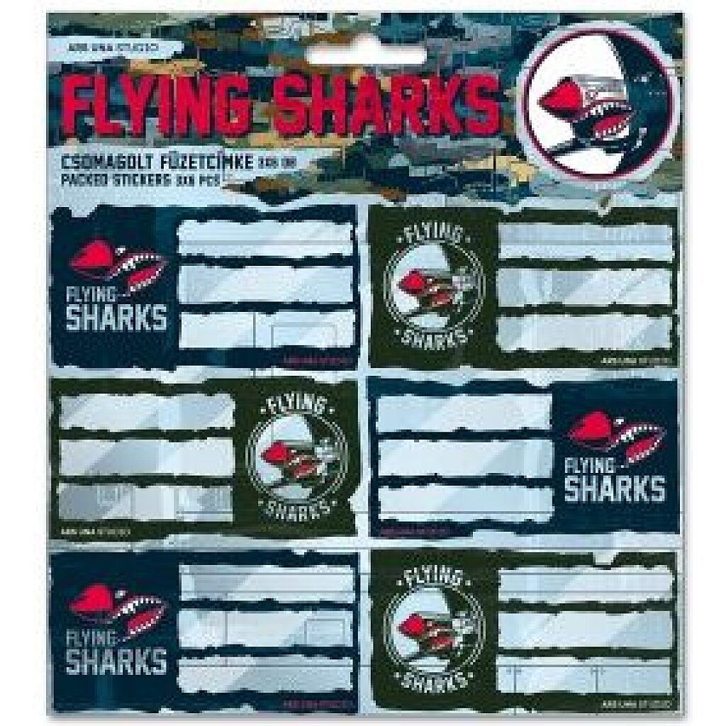 Ars Una: Flying Shark füzetcímke - 3 x 6 darab