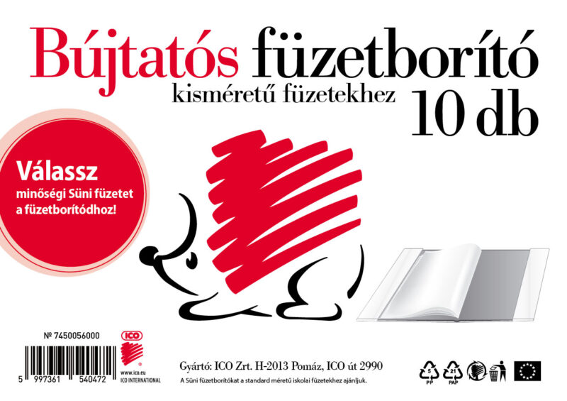 ICO: Süni bújtatós füzetborító 10 darab - A5 - Kép 2
