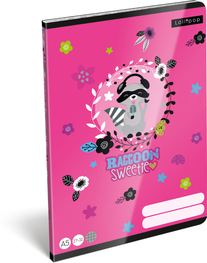 Lollipop: Raccoon Sweetie Négyzetrácsos füzet - A5