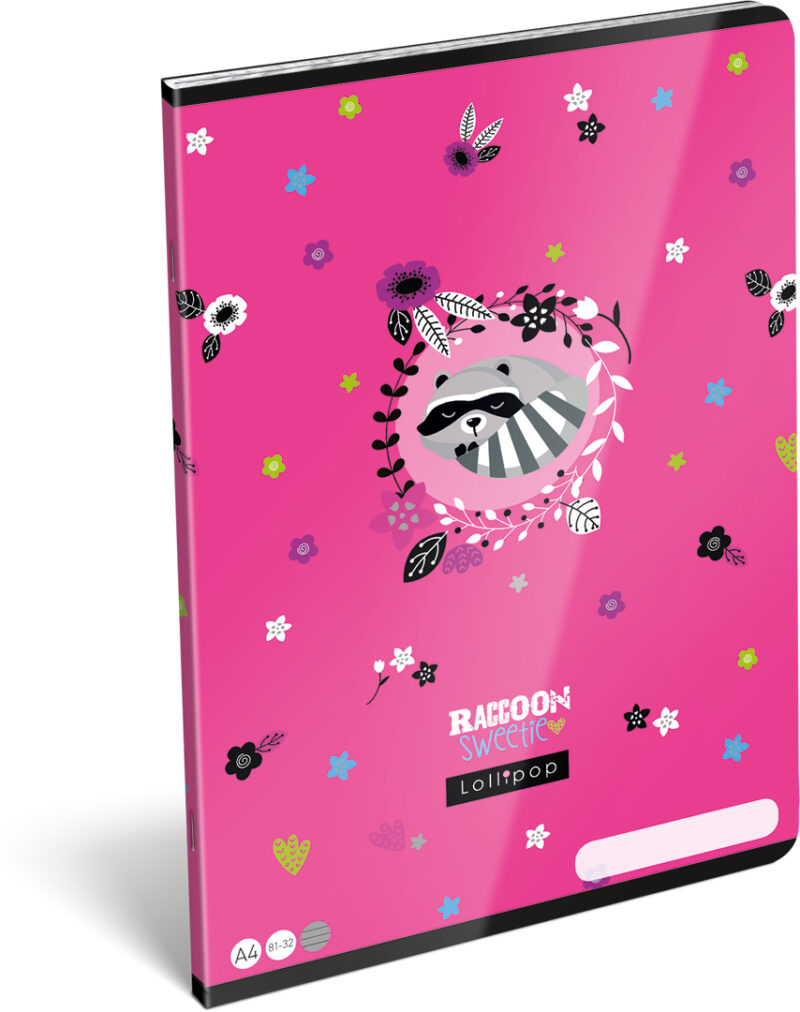 Lollipop: Raccoon Sweetie Vonalas füzet - A4
