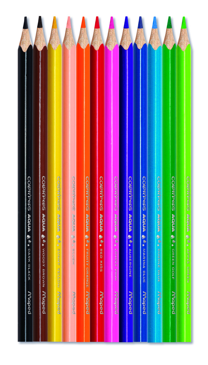 MAPED: Color Peps Aqua akvarell színes ceruza készlet ecsettel - háromszögletű