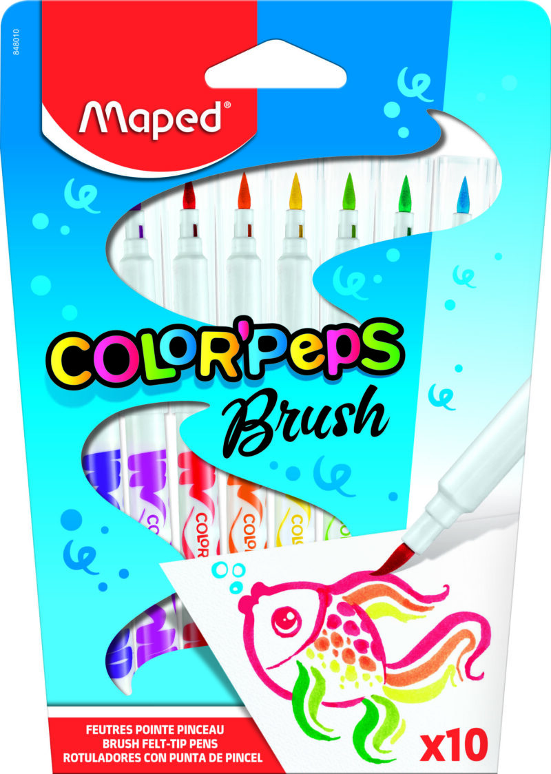 MAPED: Color Peps Brush kimosható ecsetvégű filctollkészlet - 10 db