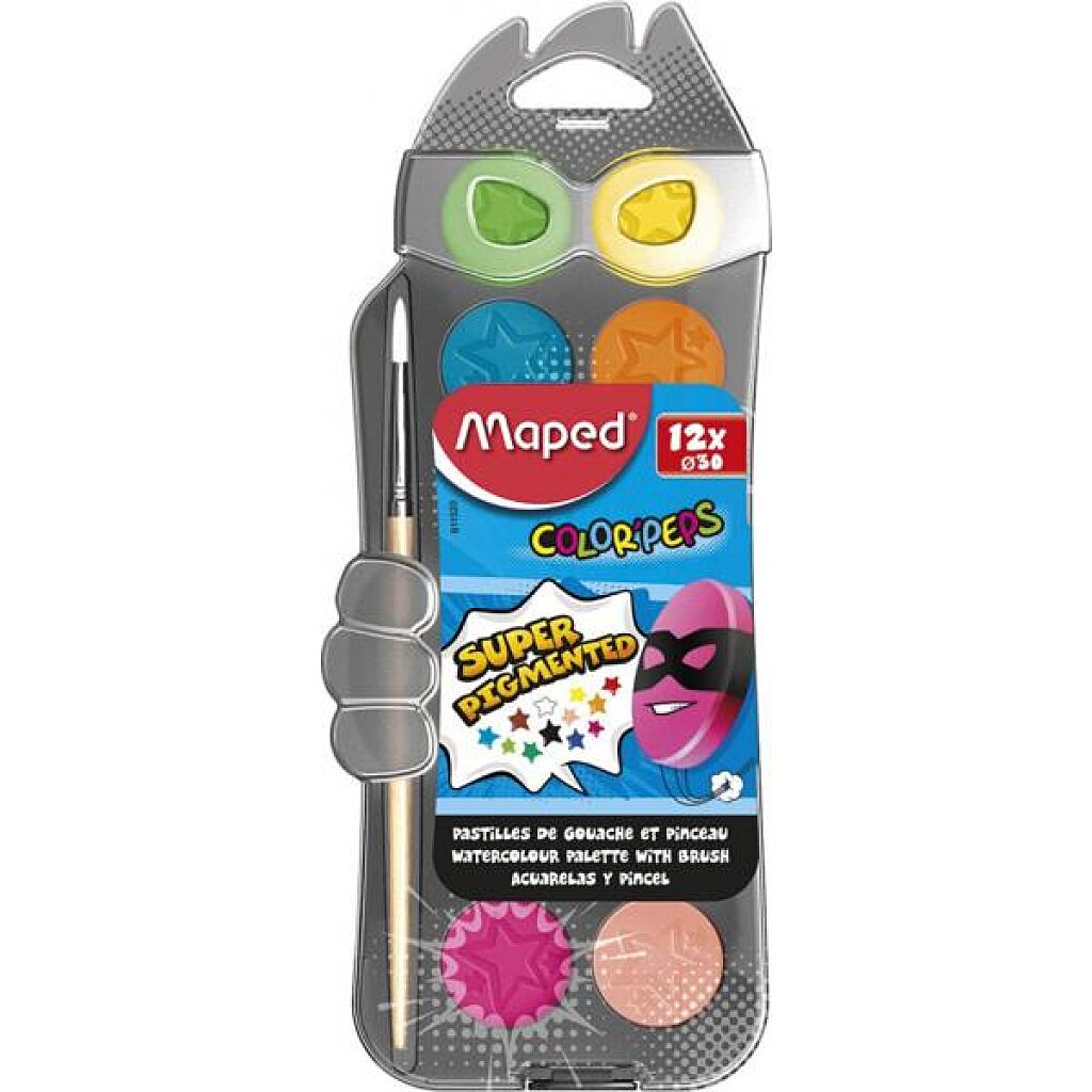 MAPED: Color Peps vízfesték készlet ajándék ecsettel - 30 mm