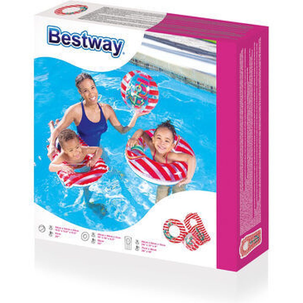 Bestway: Horgonyos 3 darabos strandszett - piros-fehér - 2. Kép