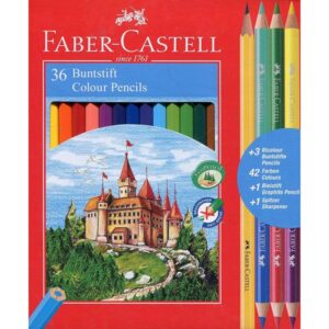 Faber-Castell: 36 darabos színes ceruza szett hegyezővel és grafitceruzával - 1. Kép
