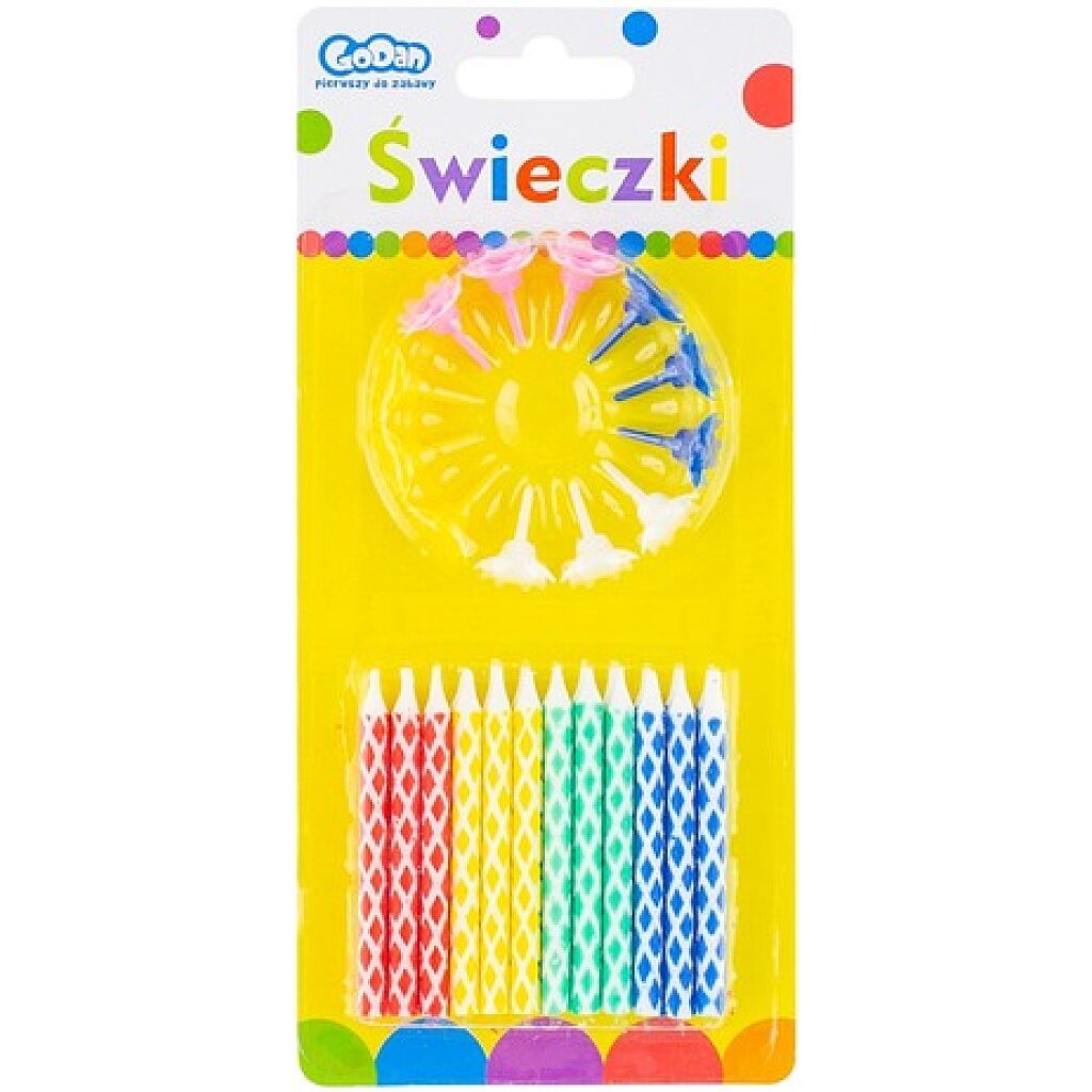 Gyémánt mintás születésnapi gyertya - 12 db