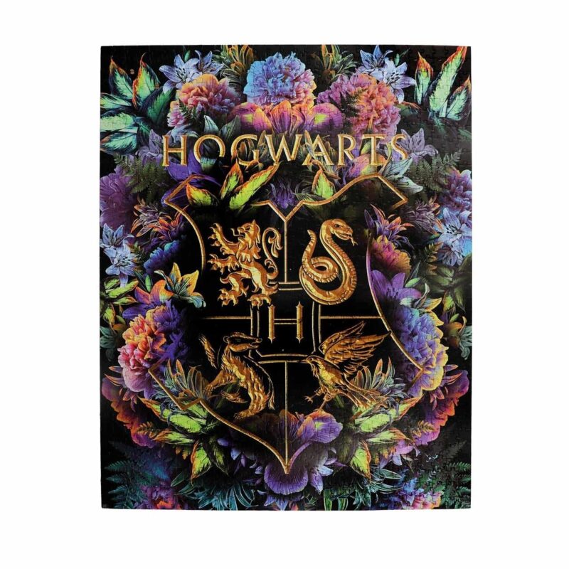 Harry Potter Virág mintás Roxfort címer puzzle
