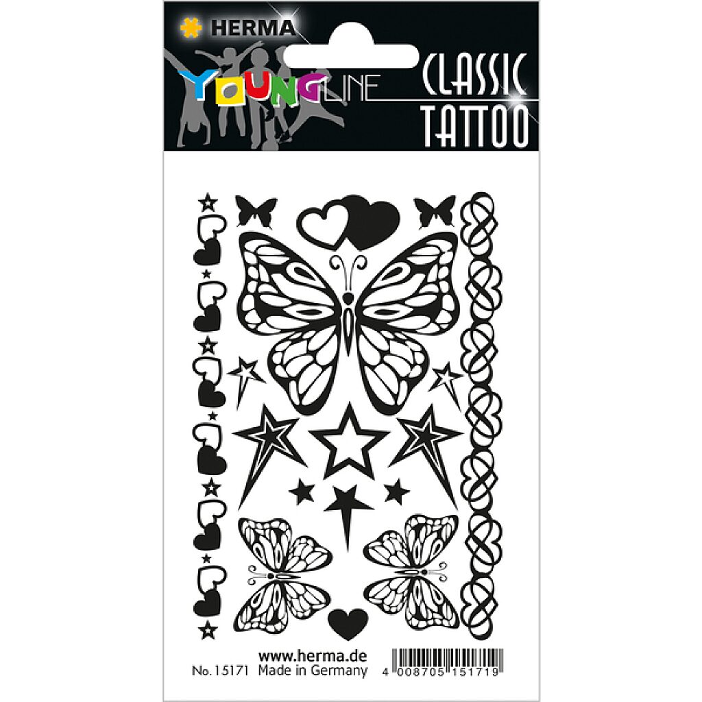 Herma: pillangós fekete fehér tetoválás - 1. Kép