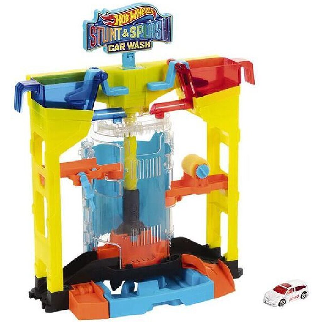 Hot Wheels City: Kaszkadőr pálya és autómosó játékszett - 1. Kép