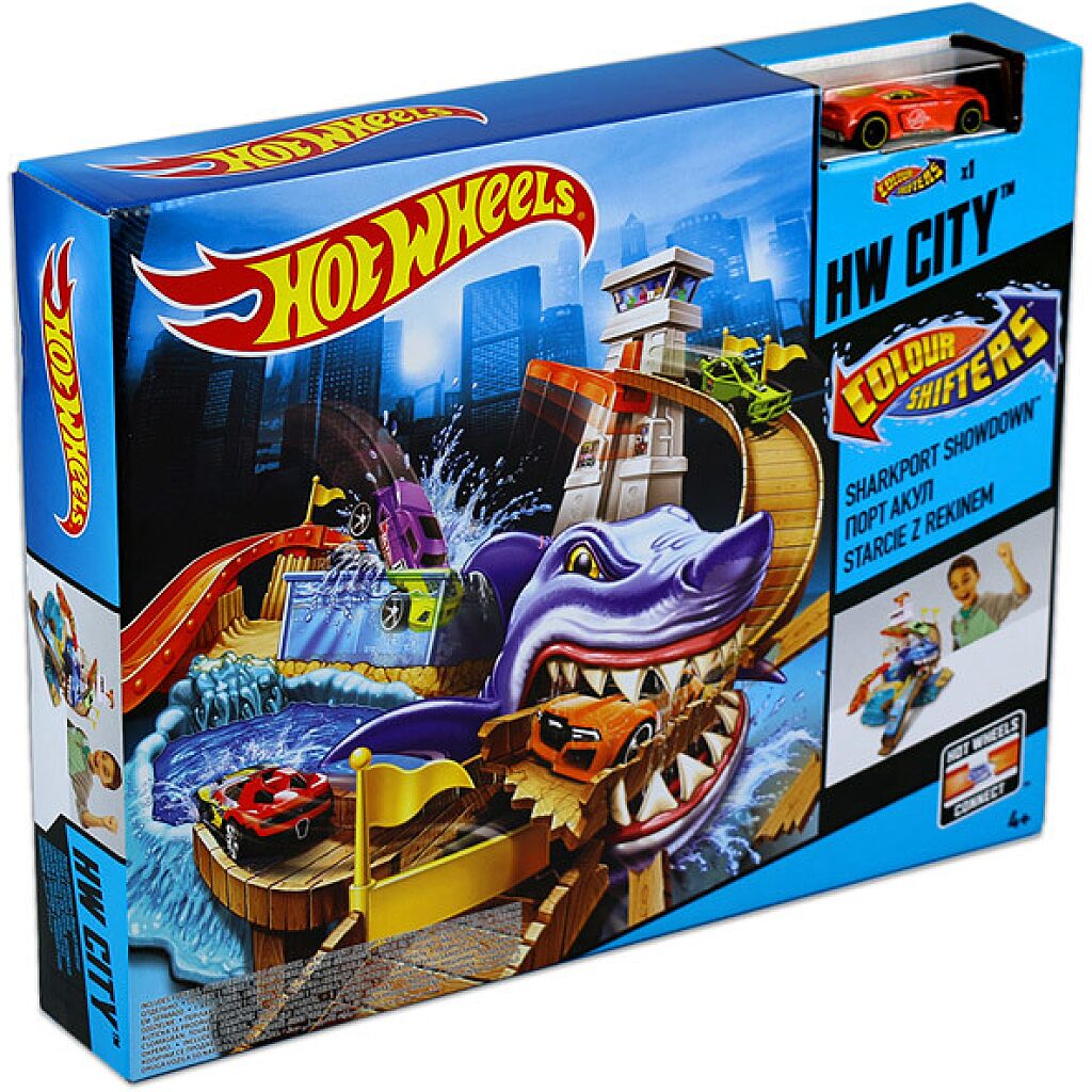 Hot Wheels City: színváltós kisautók - Cápatámadás pálya - 1. Kép