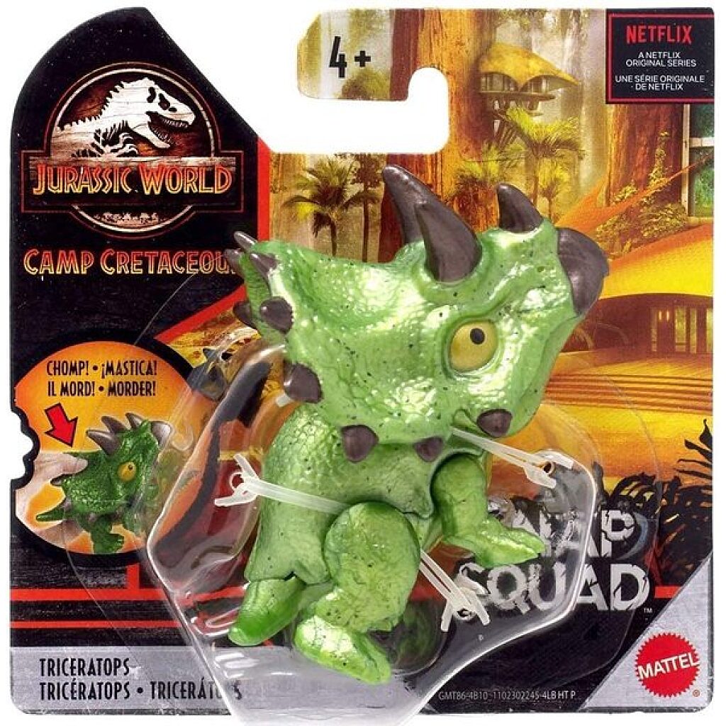 Jurassic World: Snap Squad - Triceratops fogcsattogtató dinoszaurusz mini figura - 2. Kép