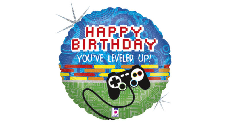 Leveled up szülinapi fólia lufi - 46 cm - 1. Kép